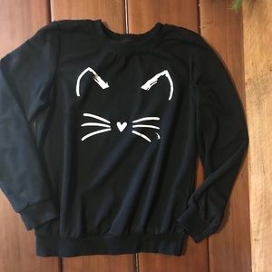 Cat black sweatshirt